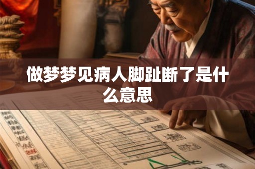 做梦梦见病人脚趾断了是什么意思