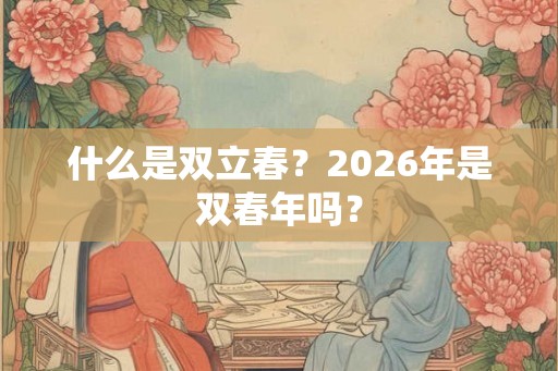 什么是双立春？2026年是双春年吗？