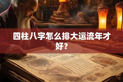四柱八字怎么排大运流年才好？