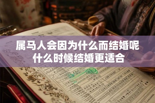 属马人会因为什么而结婚呢 什么时候结婚更适合 属马人会因为什么而结婚呢 什么时候结婚更适合
