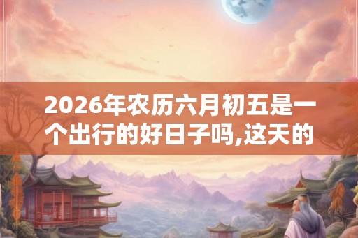 2026年农历六月初五是一个出行的好日子吗,这天的吉时有哪些？