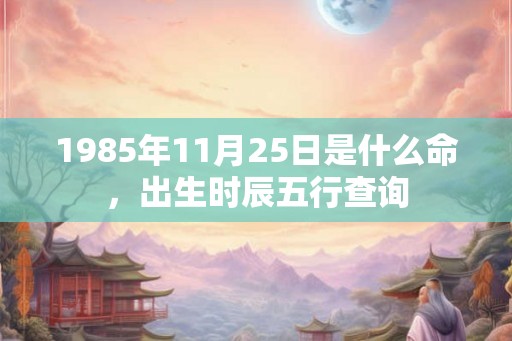 1985年11月25日是什么命，出生时辰五行查询