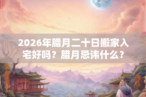 2026年腊月二十日搬家入宅好吗？腊月忌讳什么？