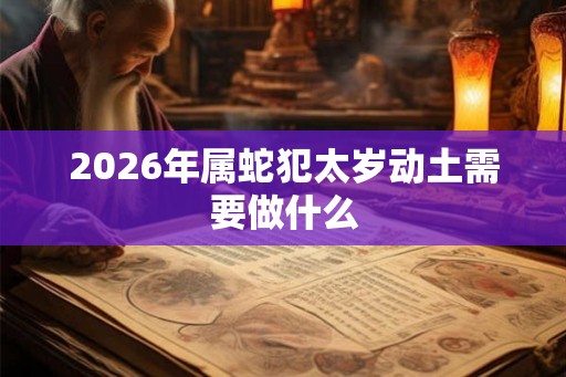 2026年属蛇犯太岁动土需要做什么