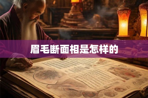 眉毛断面相是怎样的