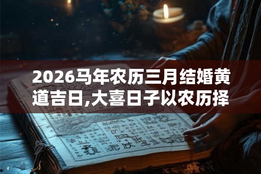2026马年农历三月结婚黄道吉日,大喜日子以农历择吉为准