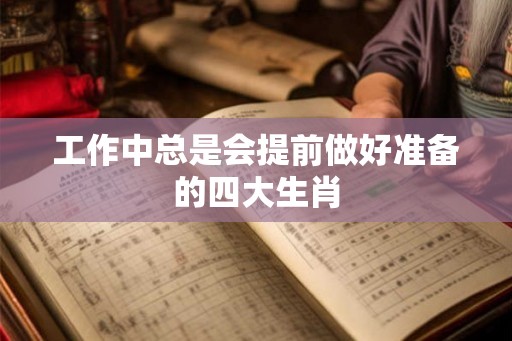 工作中总是会提前做好准备的四大生肖