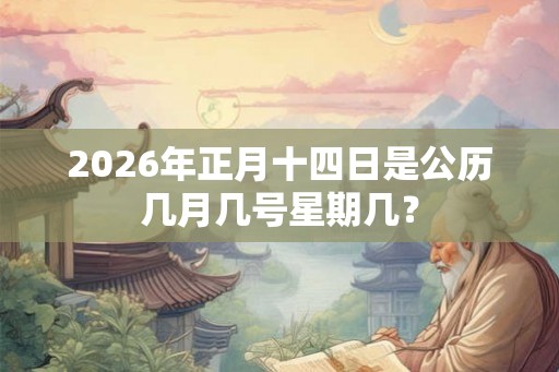 2026年正月十四日是公历几月几号星期几？