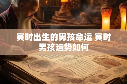 寅时出生的男孩命运 寅时男孩运势如何