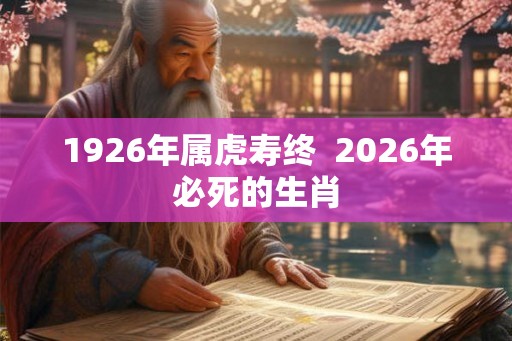 1926年属虎寿终  2026年必死的生肖