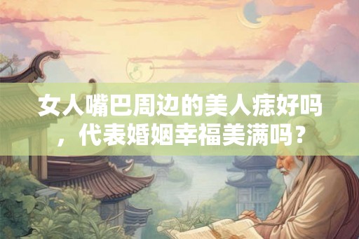 女人嘴巴周边的美人痣好吗，代表婚姻幸福美满吗？