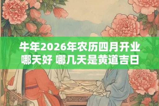 牛年2026年农历四月开业哪天好 哪几天是黄道吉日