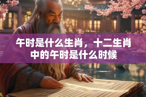 午时是什么生肖，十二生肖中的午时是什么时候