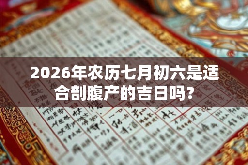 2026年农历七月初六是适合剖腹产的吉日吗？