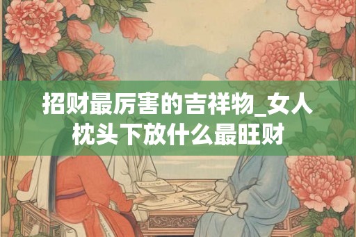 招财最厉害的吉祥物_女人枕头下放什么最旺财