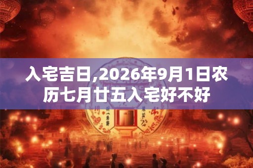 入宅吉日,2026年9月1日农历七月廿五入宅好不好