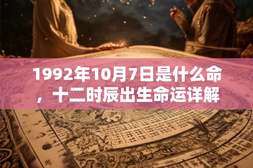 1992年10月7日是什么命,十二时辰出生命运详解 1992年10月7日是什么命,十二时辰出生命运详解