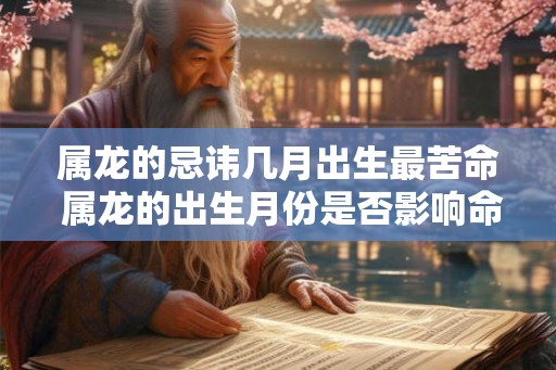 属龙的忌讳几月出生最苦命 属龙的出生月份是否影响命运