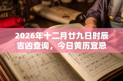 2026年十二月廿九日时辰吉凶查询，今日黄历宜忌