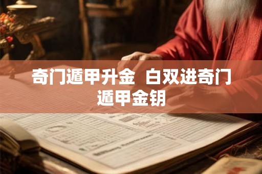 奇门遁甲升金  白双进奇门遁甲金钥