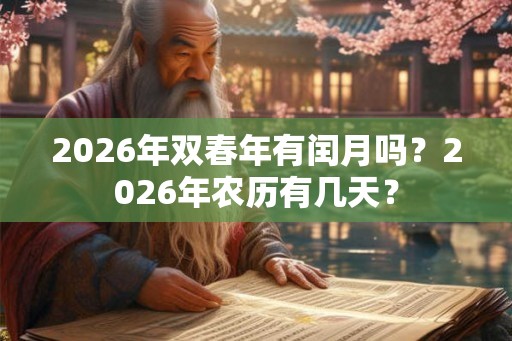 2026年双春年有闰月吗？2026年农历有几天？