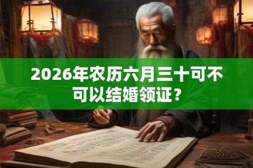 2026年农历六月三十可不可以结婚领证? 2026年农历六月三十可不可以结婚领证?