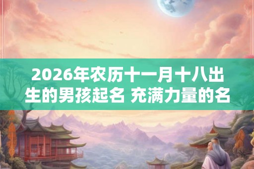 2026年农历十一月十八出生的男孩起名 充满力量的名字精选
