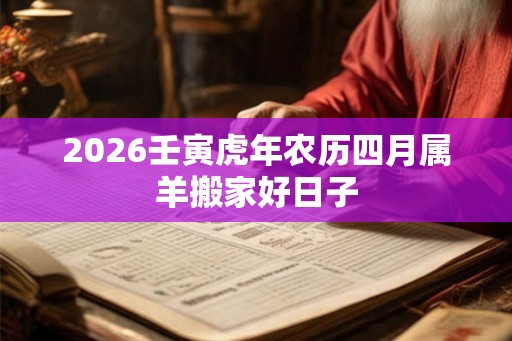 2026壬寅虎年农历四月属羊搬家好日子