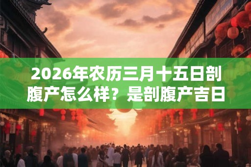 2026年农历三月十五日剖腹产怎么样？是剖腹产吉日吗？