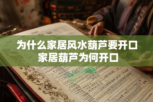 为什么家居风水葫芦要开口 家居葫芦为何开口