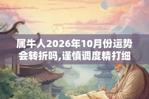 属牛人2026年10月份运势会转折吗,谨慎调度精打细算