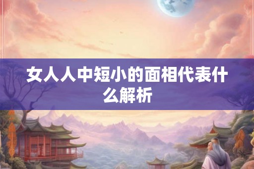 女人人中短小的面相代表什么解析