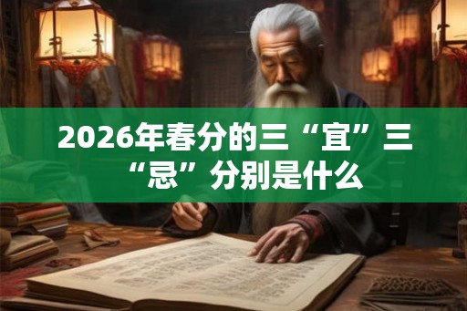 2026年春分的三“宜”三“忌”分别是什么 2026年春分的三“宜”三“忌”分别是什么