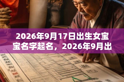 2026年9月17日出生女宝宝名字起名，2026年9月出生的女孩命运如何？