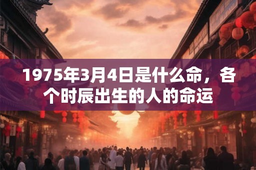1975年3月4日是什么命,各个时辰出生的人的命运 1975年3月4日是什么命,各个时辰出生的人的命运