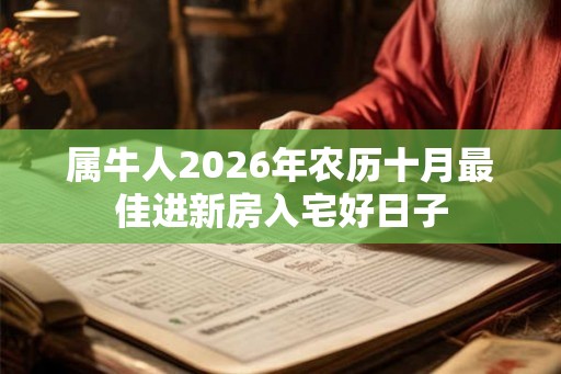 属牛人2026年农历十月最佳进新房入宅好日子