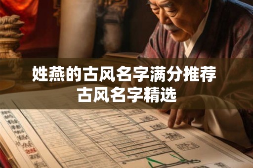 姓燕的古风名字满分推荐 古风名字精选