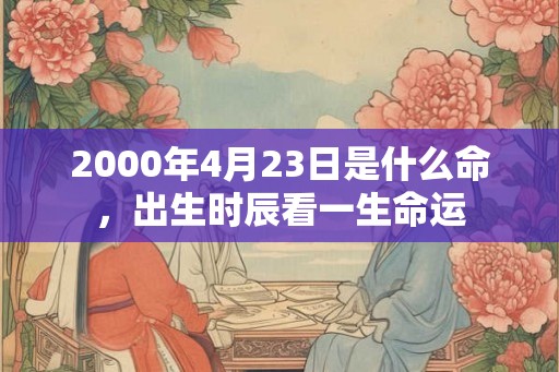 2000年4月23日是什么命，出生时辰看一生命运