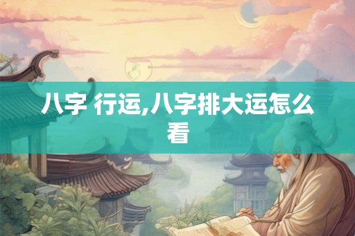 八字 行运,八字排大运怎么看 八字 行运,八字排大运怎么看