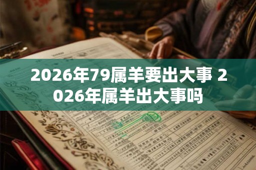 2026年79属羊要出大事 2026年属羊出大事吗