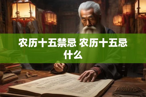 农历十五禁忌 农历十五忌什么