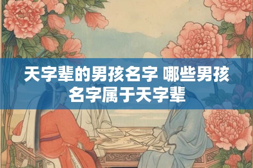 天字辈的男孩名字 哪些男孩名字属于天字辈