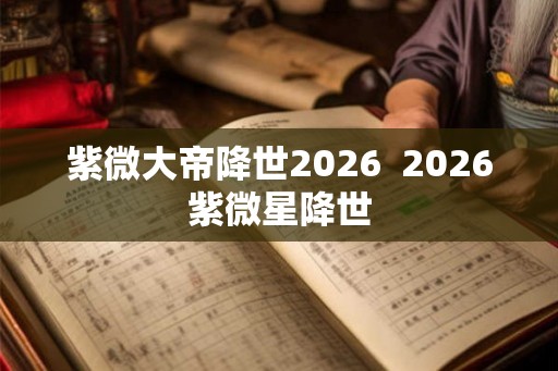 紫微大帝降世2026  2026紫微星降世
