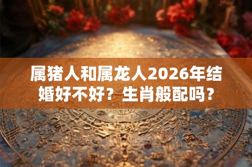属猪人和属龙人2026年结婚好不好？生肖般配吗？