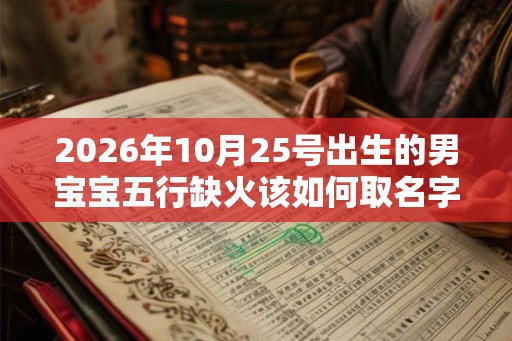 2026年10月25号出生的男宝宝五行缺火该如何取名字