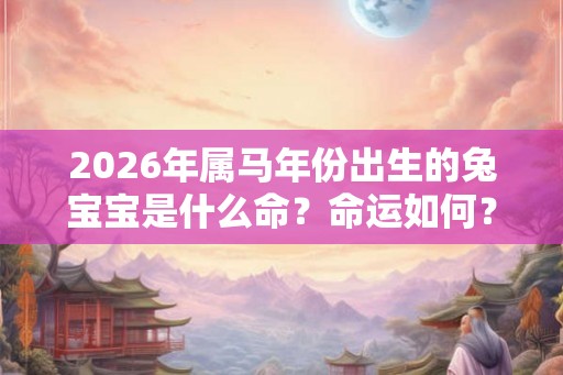 2026年属马年份出生的兔宝宝是什么命？命运如何？