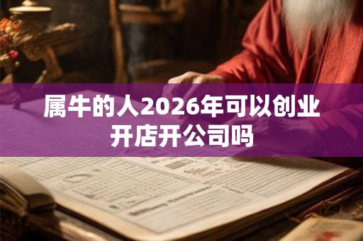 属牛的人2026年可以创业开店开公司吗