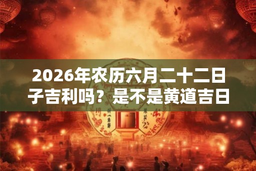 2026年农历六月二十二日子吉利吗?是不是黄道吉日? 2026年农历六月二十二日子吉利吗?是不是黄道吉日?