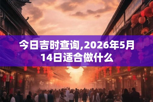 今日吉时查询,2026年5月14日适合做什么 今日吉时查询,2026年5月14日适合做什么