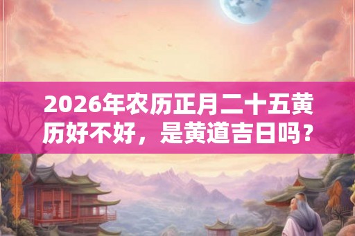 2026年农历正月二十五黄历好不好，是黄道吉日吗？